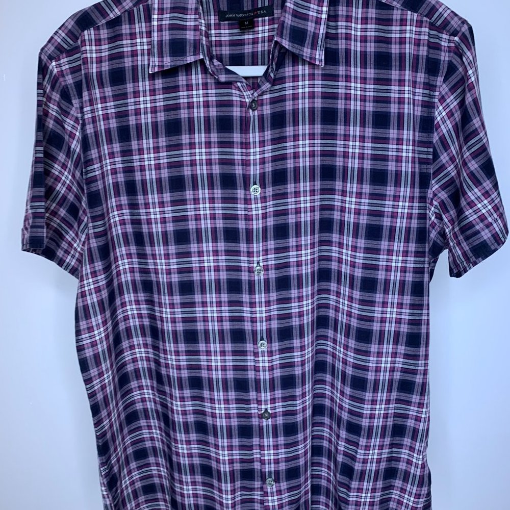 John Varvatos Men's Plaid Button Down Shirt